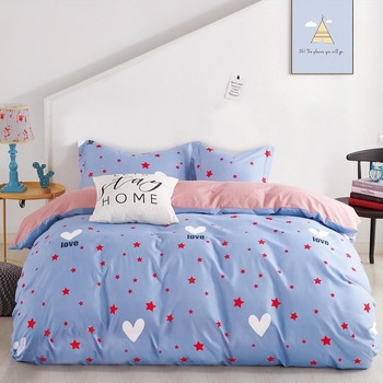 Lenjerie de pat, 1 persoana, 150 x 220 cm, finet satinat, 4 piese, Casa de Vis, Y60-35 Lenjerie de pat, 1 persoana, 150 x 220 cm, finet satinat, 4 piese, Casa de Vis, Y60-35