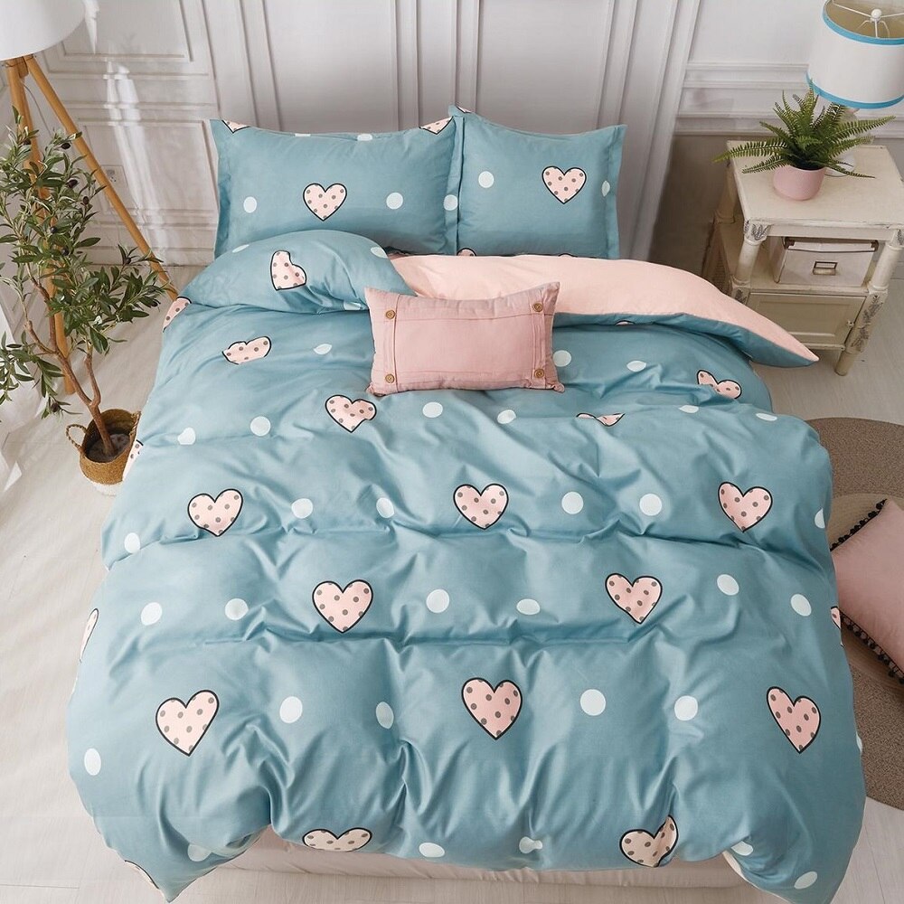 Lenjerie de pat, 1 persoana, 150 x 220 cm, finet satinat, 4 piese, Casa de Vis, Y60-36