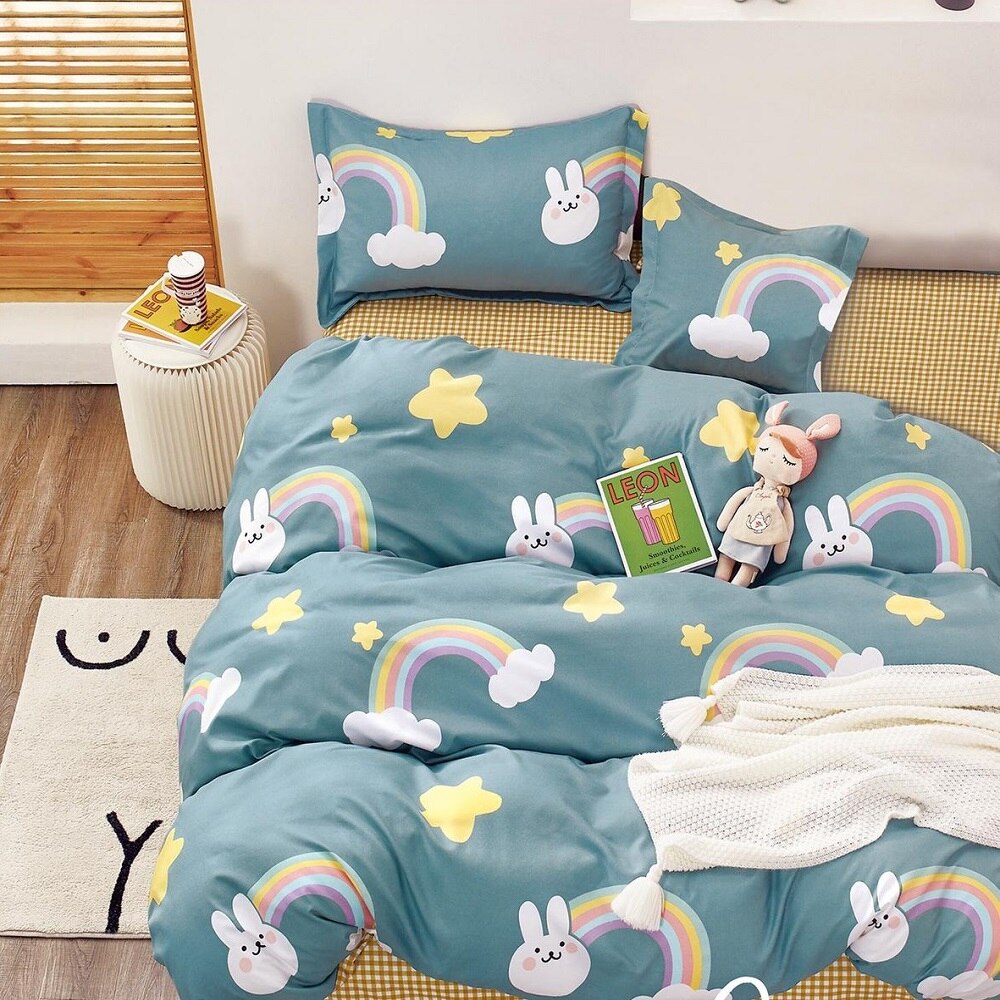 Lenjerie de pat, 1 persoana, 150 x 220 cm, finet satinat, 4 piese, Casa de Vis, Y60-40