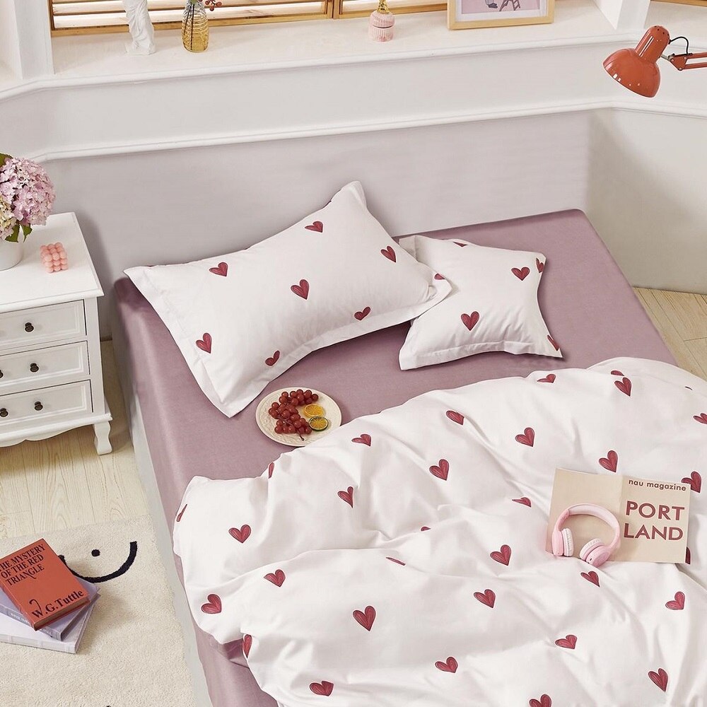 Lenjerie de pat, 1 persoana, 150 x 220 cm, finet satinat, 4 piese, Casa de Vis, Y60-44