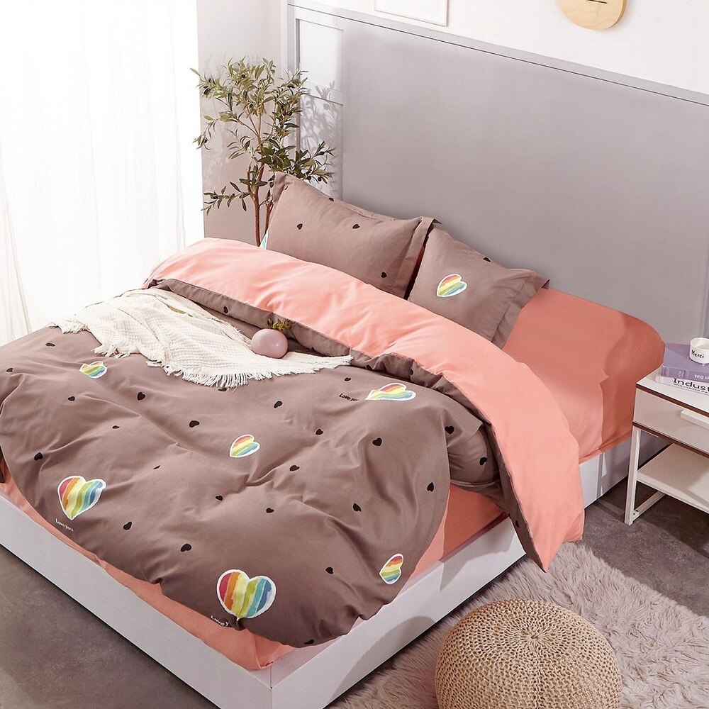 Lenjerie de pat, 1 persoana, 150 x 220 cm, finet satinat, 4 piese, Casa de Vis, Y60-50