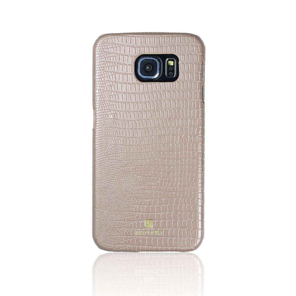 Carcasa de protectie Just Must Croco pentru Samsung Galaxy S6 G920, Crem
