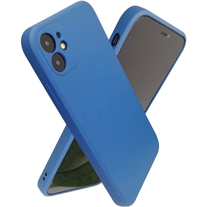 Husa protectie compatibila cu Apple iPhone 11 Liquid Silicone Case Albastru Inchis