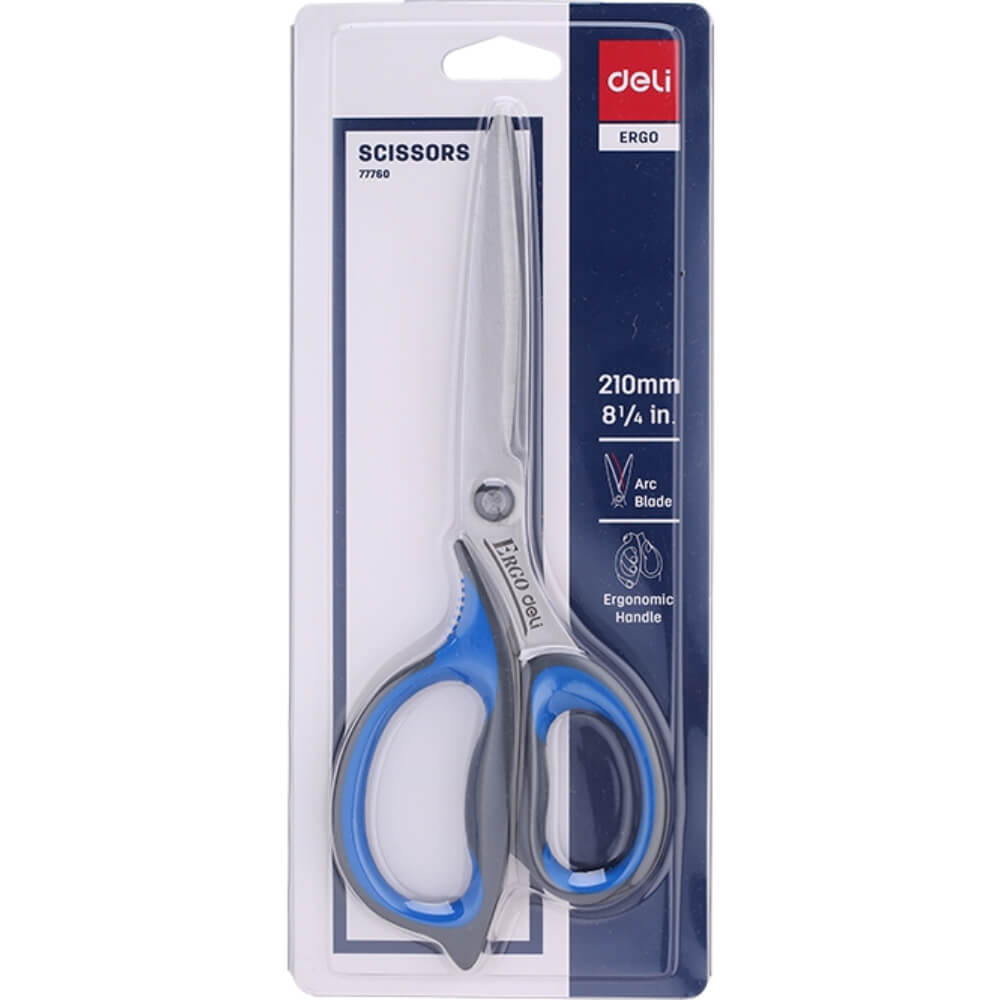 Foarfeca de Birou cu Grip Deli, 21 cm, Albastru