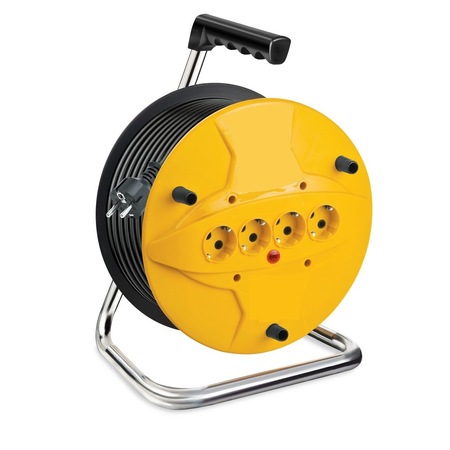 Prelungitor cu tambur 20m x 3 x1.5mm, 4 Prize, Lava Sockets