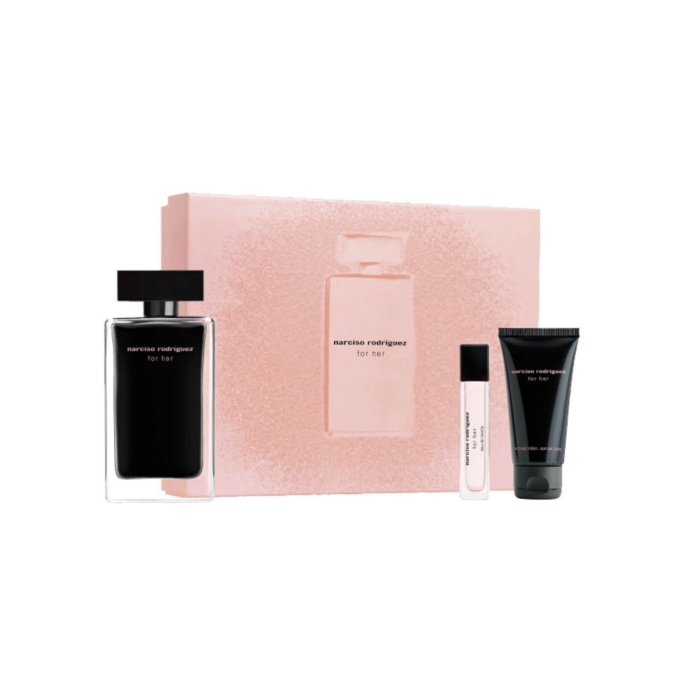 Set pentru femei Narciso Rodriguez, Parfum 100 ml, Lotiune de corp 100 ml, Miniatura 10 ml