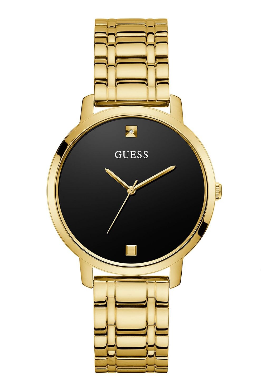 Guess, Quartz Watch Decorated With One Crystal, Auriu/Negru