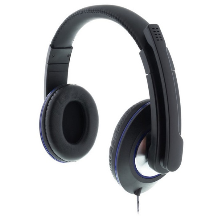 Casti audio, Sencor, Cu microfon, Negru