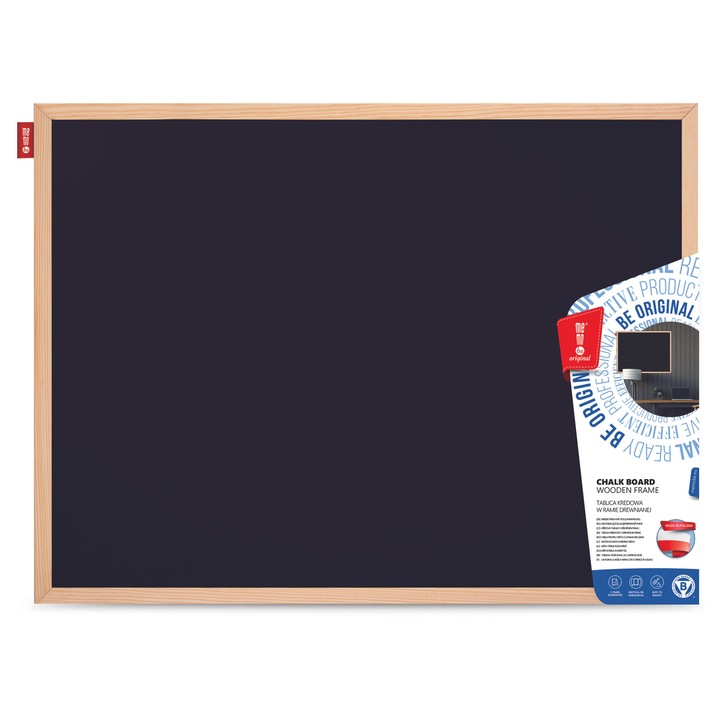 Fekete kréta tábla 60 x 40 cm fa kerettel