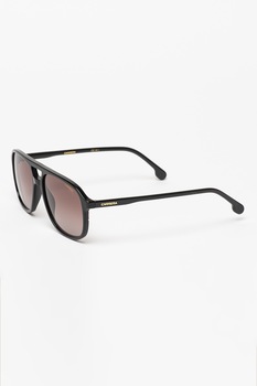 Carrera, Ochelari de soare aviator unisex cu lentile in degrade, Negru, 56-17-145 Standard Carrera, Ochelari de soare aviator unisex cu lentile in degrade, Negru, 56-17-145 Standard