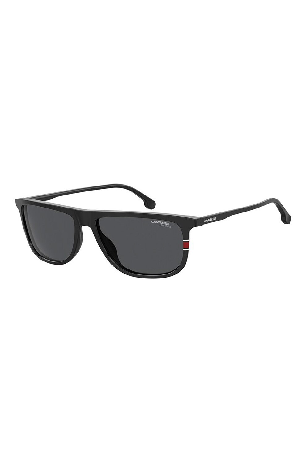 Carrera, Ochelari de soare dreptunghiulari cu lentile polarizate, Negru, 59-11-140 Standard