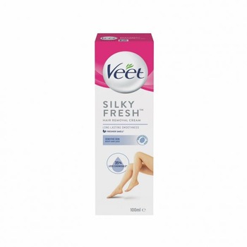 Crema depilatoare pentru piele sensibila, cu aloe vera si vitamina E, Veet, 100 ml Crema depilatoare pentru piele sensibila, cu aloe vera si vitamina E, Veet, 100 ml