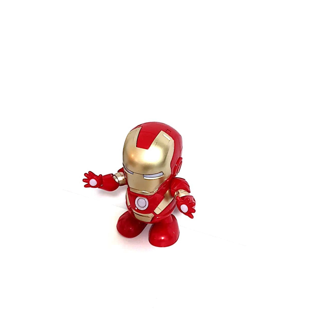 Robot Iron Man, dans, muzica, luminite, 20 cm, rosu/auriu