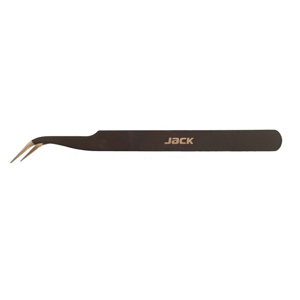 Penseta antistatica pentru infirat ace Jack 811070 cu varf curbat
