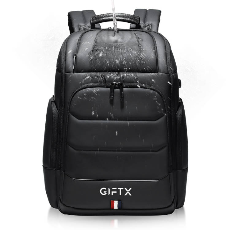 Rucsac laptop GIFTX CENTRO, ghiozdan laptop 17" cu extensie si USB extern, 46x31cm