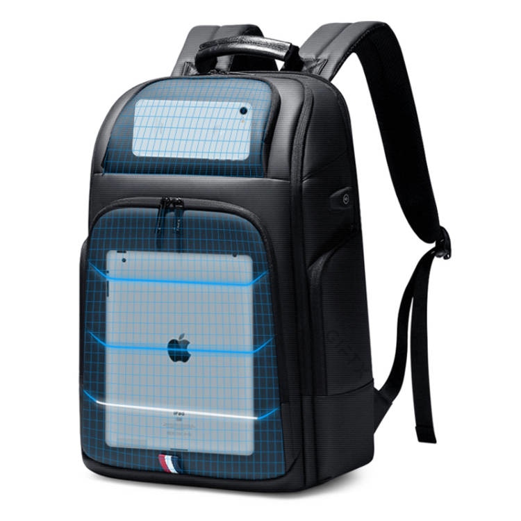 Rucsac laptop GIFTX CENTRO, ghiozdan laptop 17" cu extensie si USB extern, 46x31cm