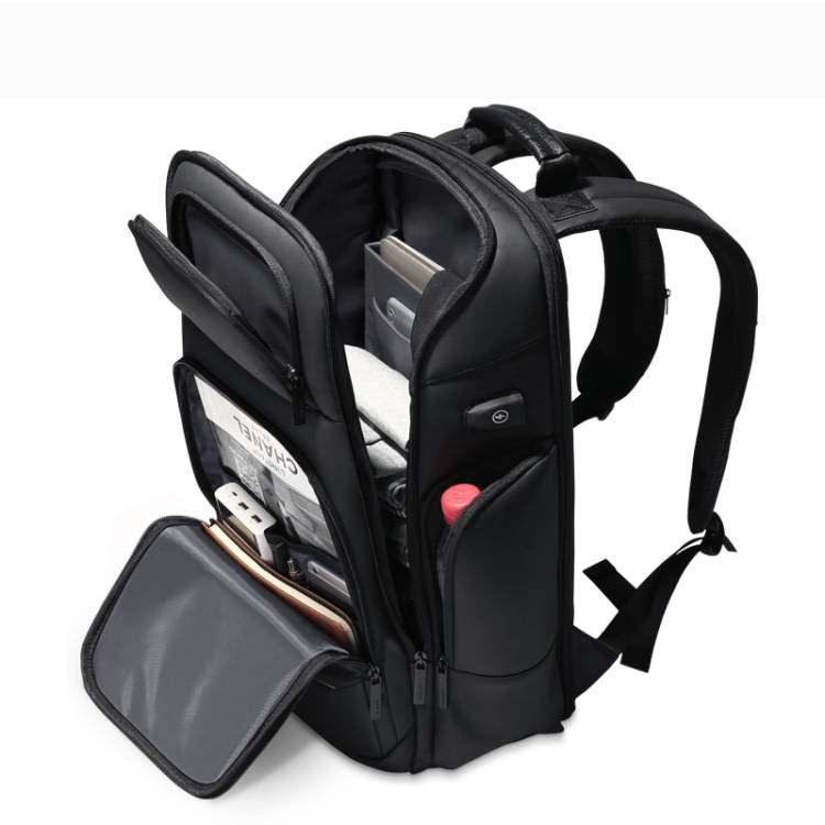 Rucsac laptop GIFTX CENTRO, ghiozdan laptop 17" cu extensie si USB extern, 46x31cm