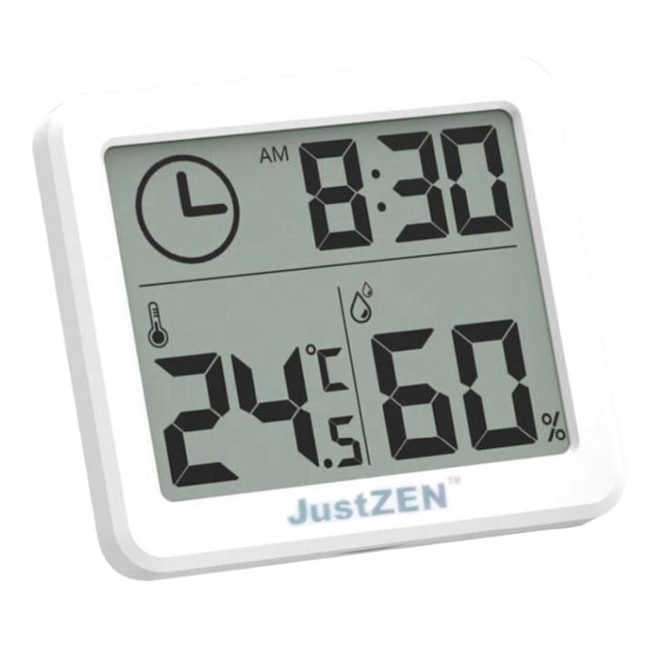 Termometru si higrometru de camera JustZen™ XT52, ecran 8.2*7.2 cm, citire 10s, gama profesionala, alb