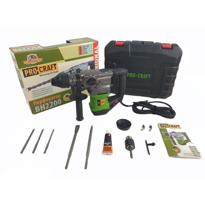 Ciocan Rotopercutor Procraft BH2200, 6J, 1500 W, 820rpm, 5000bpm