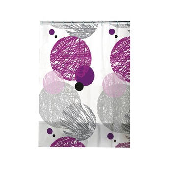 Perdea pentru dus kmt/F1860, peva, 180x180 cm Alb/Gri/Roz Perdea pentru dus kmt/F1860, peva, 180x180 cm Alb/Gri/Roz