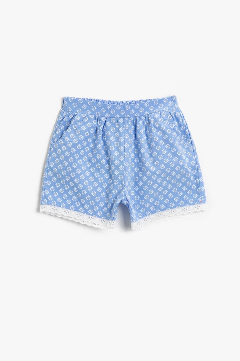 KOTON, Pantaloni scurti cu imprimeu si buzunare oblice, Albastru lavanda/Alb