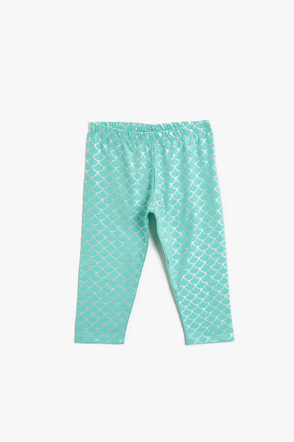 KOTON, Colanti scurti cu imprimeu grafic, Verde menta/Argintiu, 116-122 CM