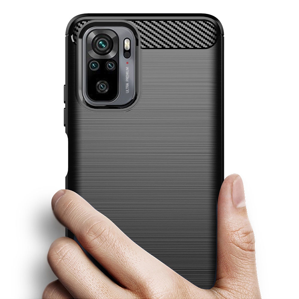Husa pentru Xiaomi Redmi Note 10 4G / Note 10S / Poco M5s, Techsuit Carbon Silicone, Black