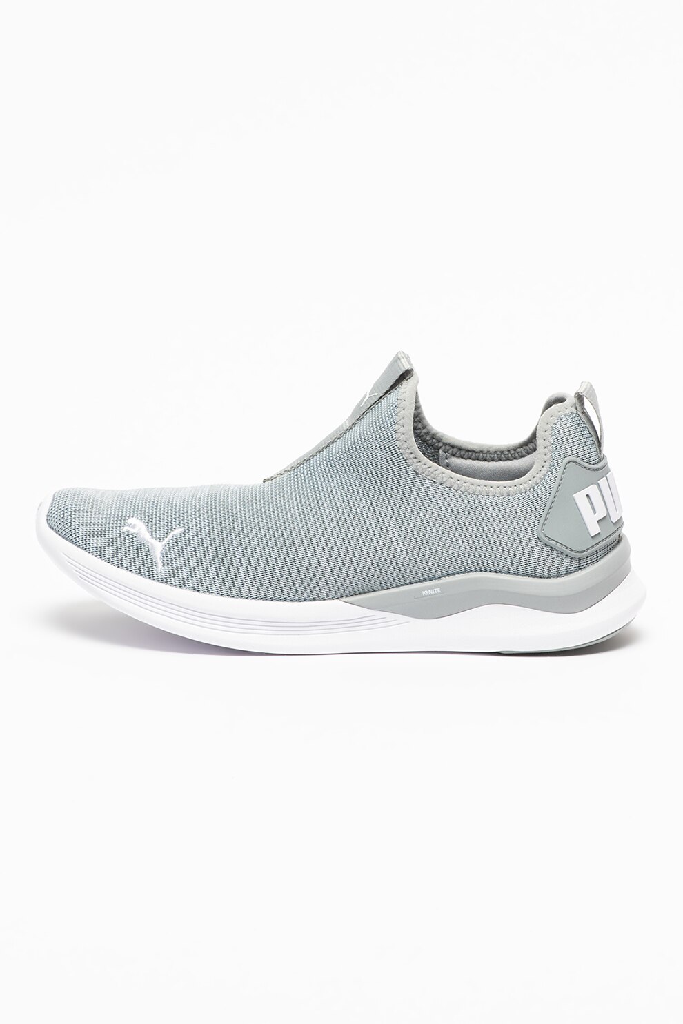 Puma, Pantofi sport slip-on din material textil Ignite Flash, Gri deschis