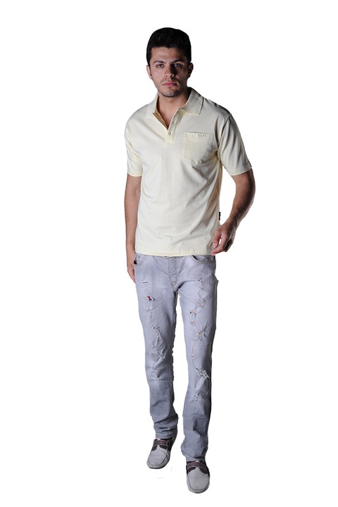 Tricou barbati cu maneca scurta, Tuareg, Model 7, Galben 02, Galben deschis