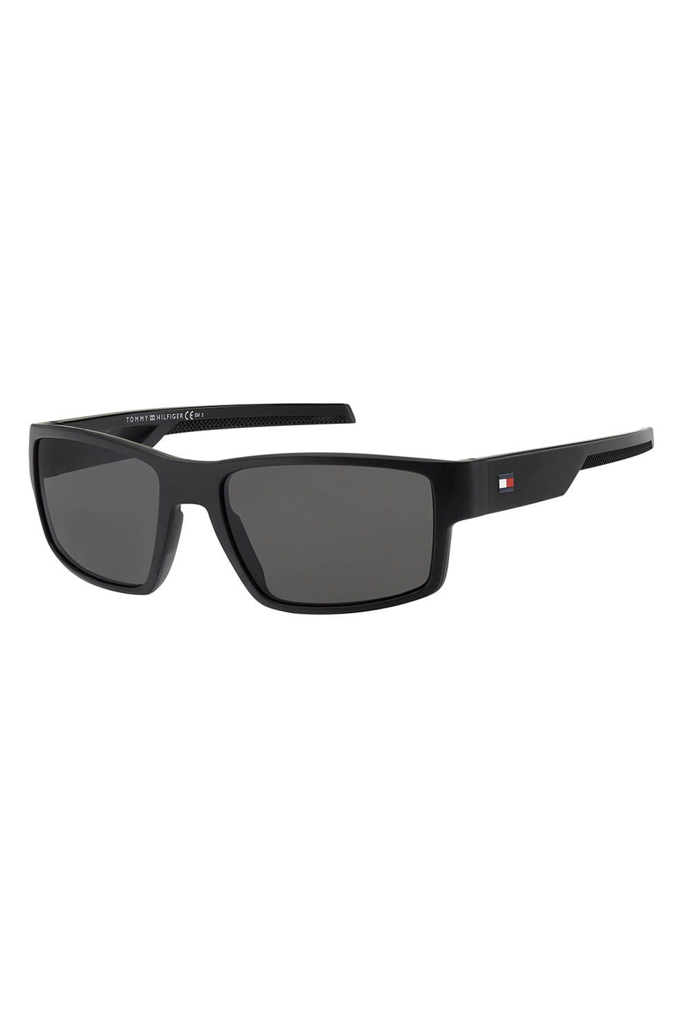 Tommy Hilfiger, Ochelari de soare dreptunghiulari cu logo discret, Negru, 58-18-135 Standard