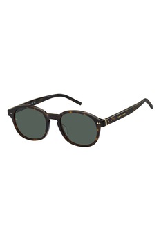Tommy Hilfiger, Ochelari de soare pantos cu accente metalice, Negru/cafeniu, 54-21-150 Standard Tommy Hilfiger, Ochelari de soare pantos cu accente metalice, Negru/cafeniu, 54-21-150 Standard