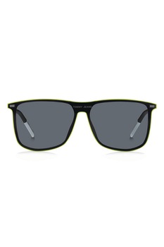 Tommy Hilfiger, Ochelari de soare dreptunghiulari, Negru/Verde, 58-14-140 Standard Tommy Hilfiger, Ochelari de soare dreptunghiulari, Negru/Verde, 58-14-140 Standard