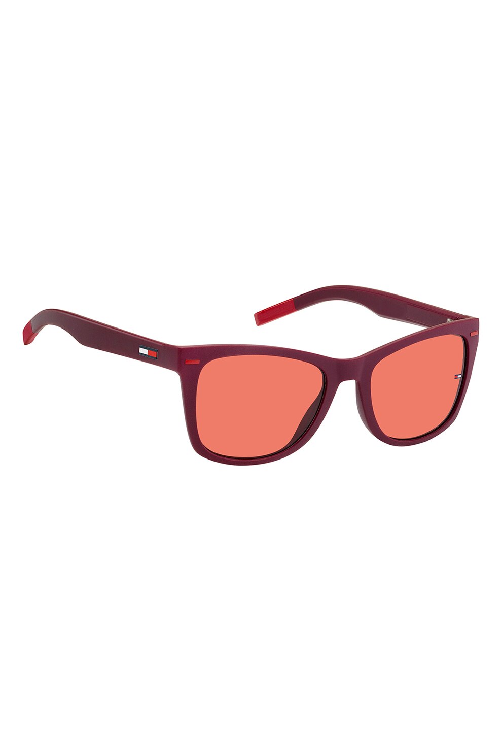 Tommy Hilfiger, Ochelari de soare patrati unisex, Rosu Bordeaux, 52-19-140 Standard