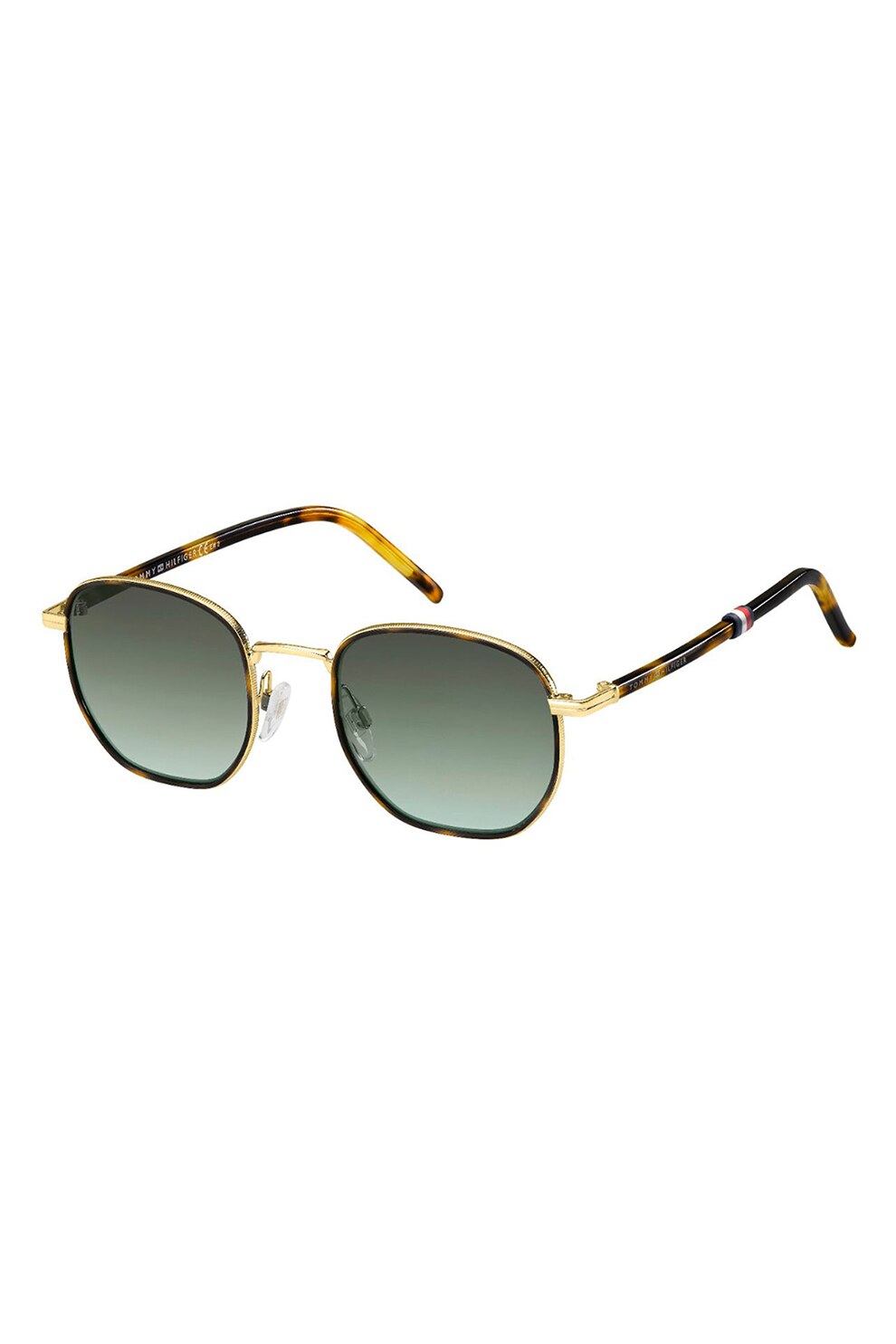 Tommy Hilfiger, Ochelari de soare cu lentile in degrade, Maro/Auriu, 50-21-140 Standard