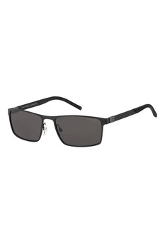 Tommy Hilfiger, Ochelari de soare dreptunghiulari cu lentile uni, Negru, 58-18-145 Standard Tommy Hilfiger, Ochelari de soare dreptunghiulari cu lentile uni, Negru, 58-18-145 Standard