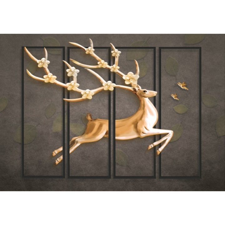 Fototapet 3D vintage cerb, Premium Canvas 250 x 360 cm