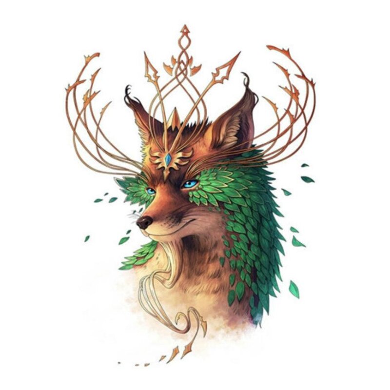 Set de pictura pe numere DIY, AMTMBS, Vopsea acrilica, Model Vulpe, 16 x 22 inch, Multicolor