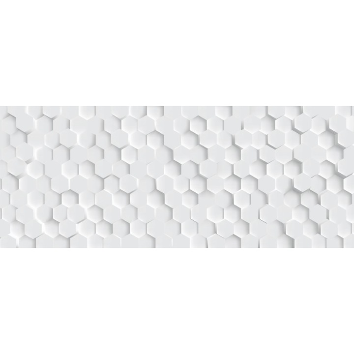 Fototapet 3D modern hexagoane alb, Premium Canvas 250 x 360 cm