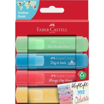 Set 4 Textmarkere Faber – Castell 1546, Diverse Culori Pastel, Ambalate in Cutie de Carton Set 4 Textmarkere Faber – Castell 1546, Diverse Culori Pastel, Ambalate in Cutie de Carton