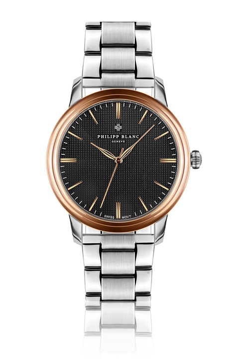 Philipp Blanc, Uniszex kvarc karóra, Ezüstszín/Vörösaranyszín