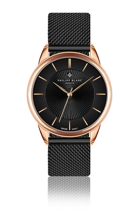Philipp Blanc, Швейцарски часовник с мрежеста верижка, Черен