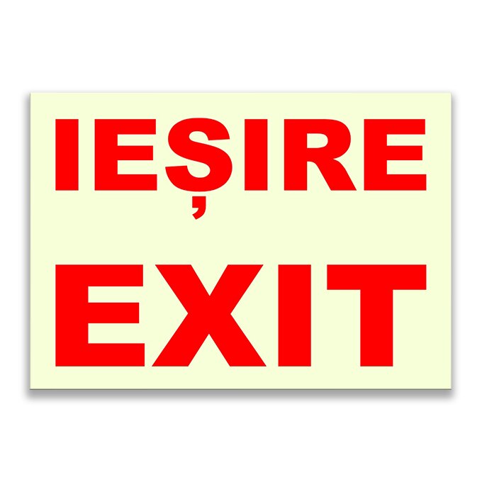 Indicator PVC A5 fotoluminescent– IESIRE/ EXIT