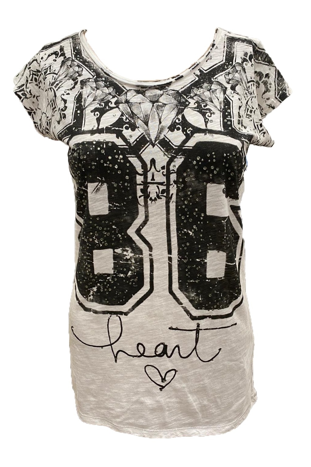 Tricou, Rich & Royal, 51q407, Alb/Gri inchis, XS