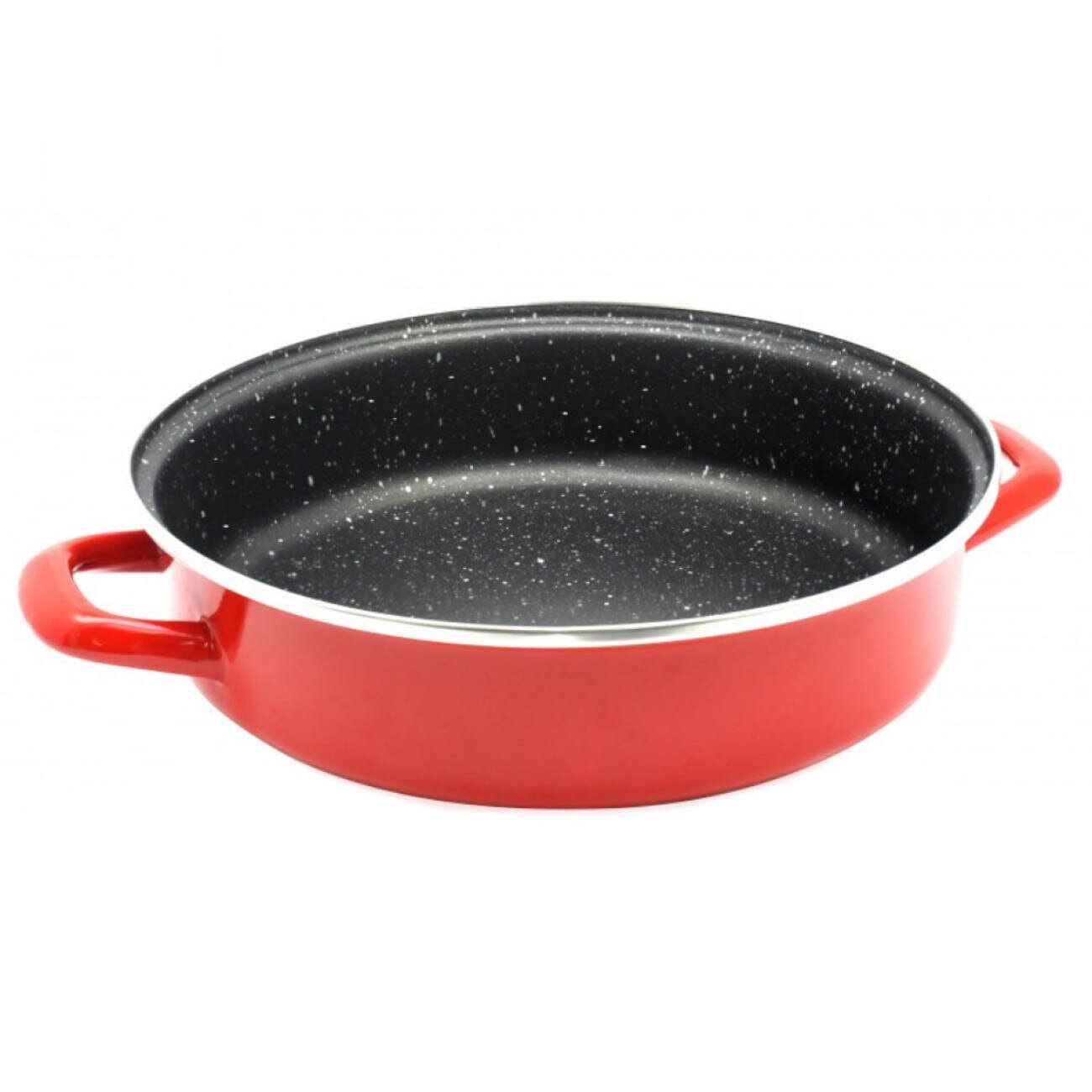 Tava de corp Rosberg R51222A30, 30 cm, Compatibil cu plita, Inductie, Rosu