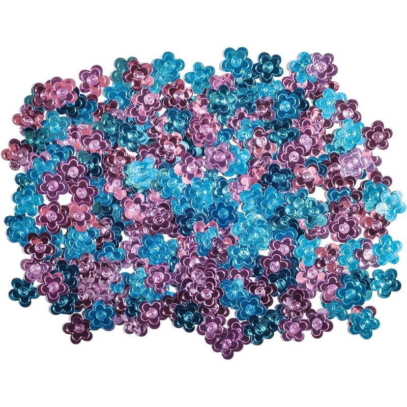 Set flori colorate, din plastic, 14 gr, 15mm