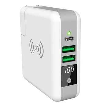 Powerbank 6700 mAh, Pyramid®, incarcare wireless QI 10W, 2 x usb, 1 x usb type c, PB841 Powerbank 6700 mAh, Pyramid®, incarcare wireless QI 10W, 2 x usb, 1 x usb type c, PB841
