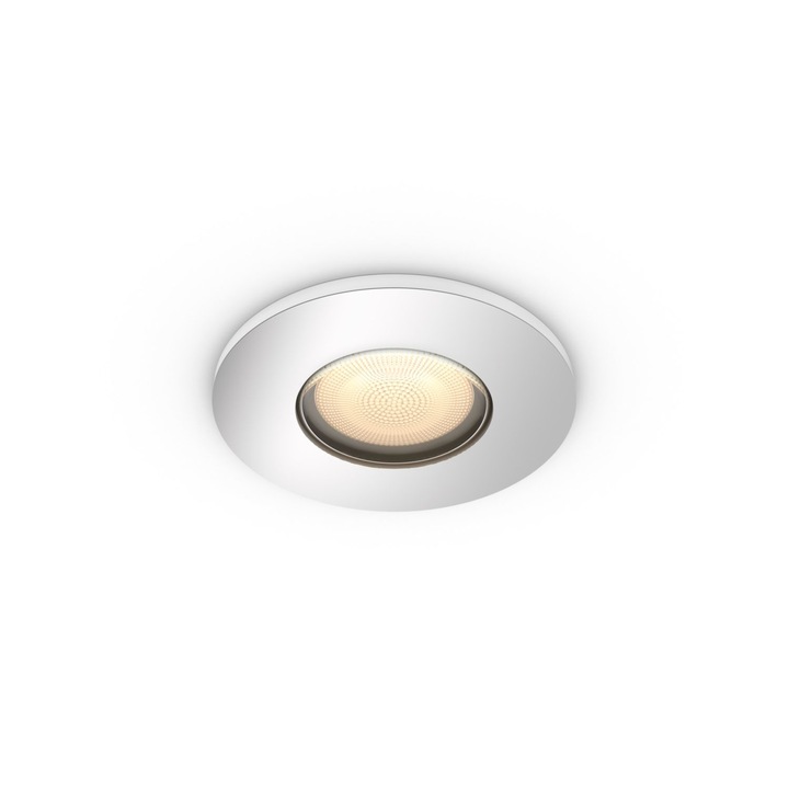Spot luminos Philips cu Bec LED GU10 cu Lumina Alba, Control Bluetooth / Voce, 350 lm, 15000 ore, 50 60 Hz, IP44, 5.5 W, Alb