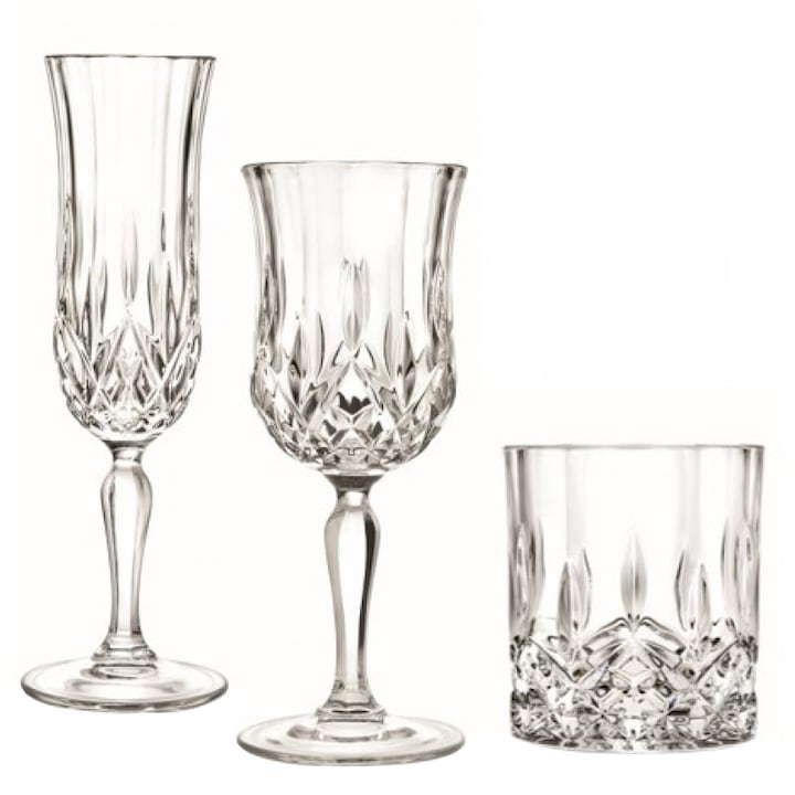 Set pahare 18 piese Opera, Rcr Crystal, Apa / Whiskey / Sampanie