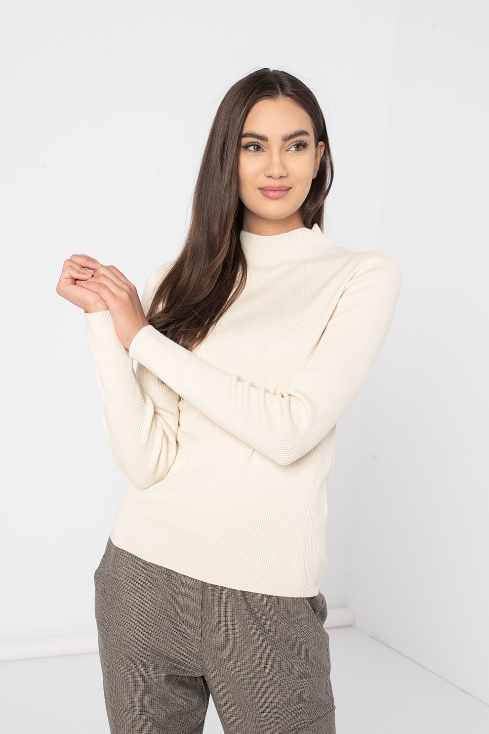 Marc O'Polo, Pulover cu aspect striat, Alb fildes