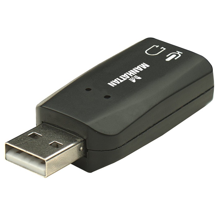 Placa de sunet externa Manhattan Hi-Speed USB 3-D, interfata USB, 5.1 canale
